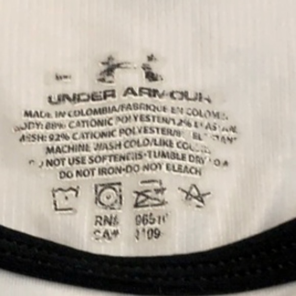Under Armour White and Black Mid Keyhole Sports Bra, Women’s Size Large. - Picture 4 of 4